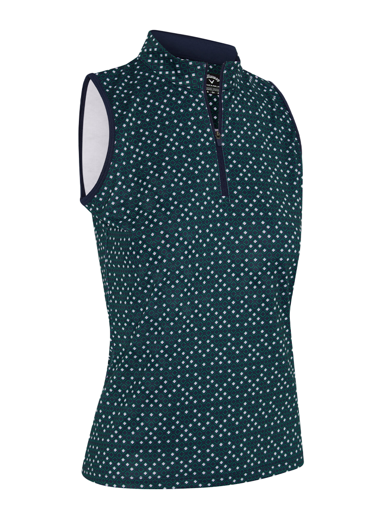Callaway Women's Framing Geo Sleeveless Polo - Peacoat