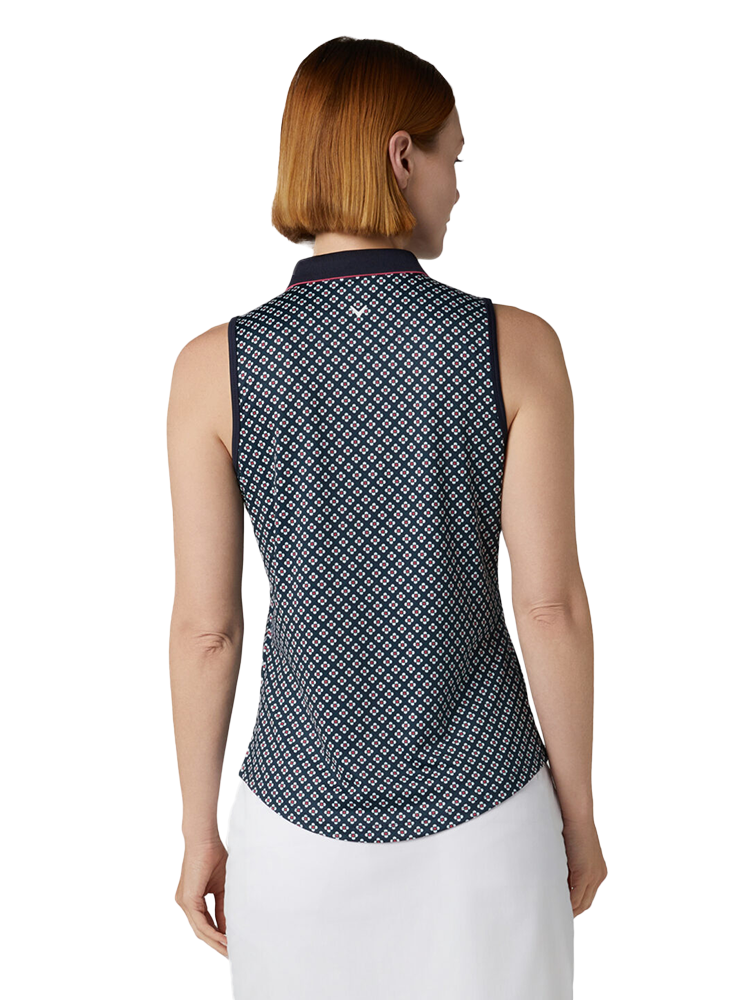 Callaway Women's Mini Geo Floral Sleeveless Top - Peacoat