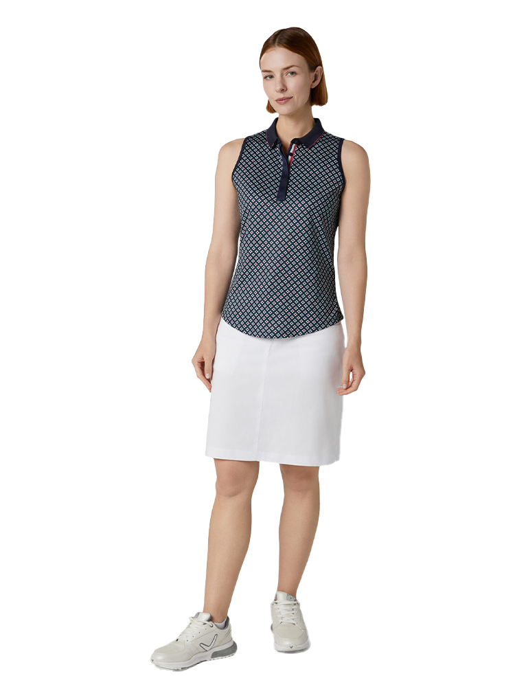 Callaway Women's Mini Geo Floral Sleeveless Top - Peacoat