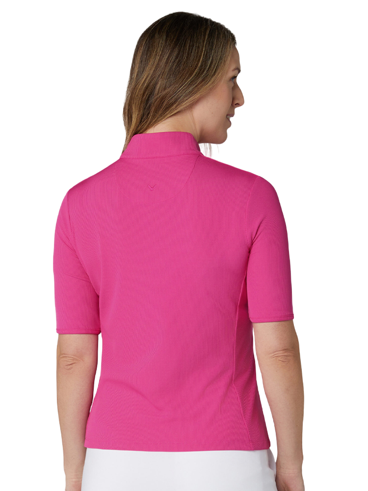 Callaway Women's Rib Play Polo - Fuchsia Purple