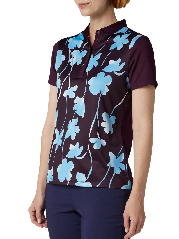 Callaway Women's Stemmed Floral Short Sleeve Top - Potent Purple