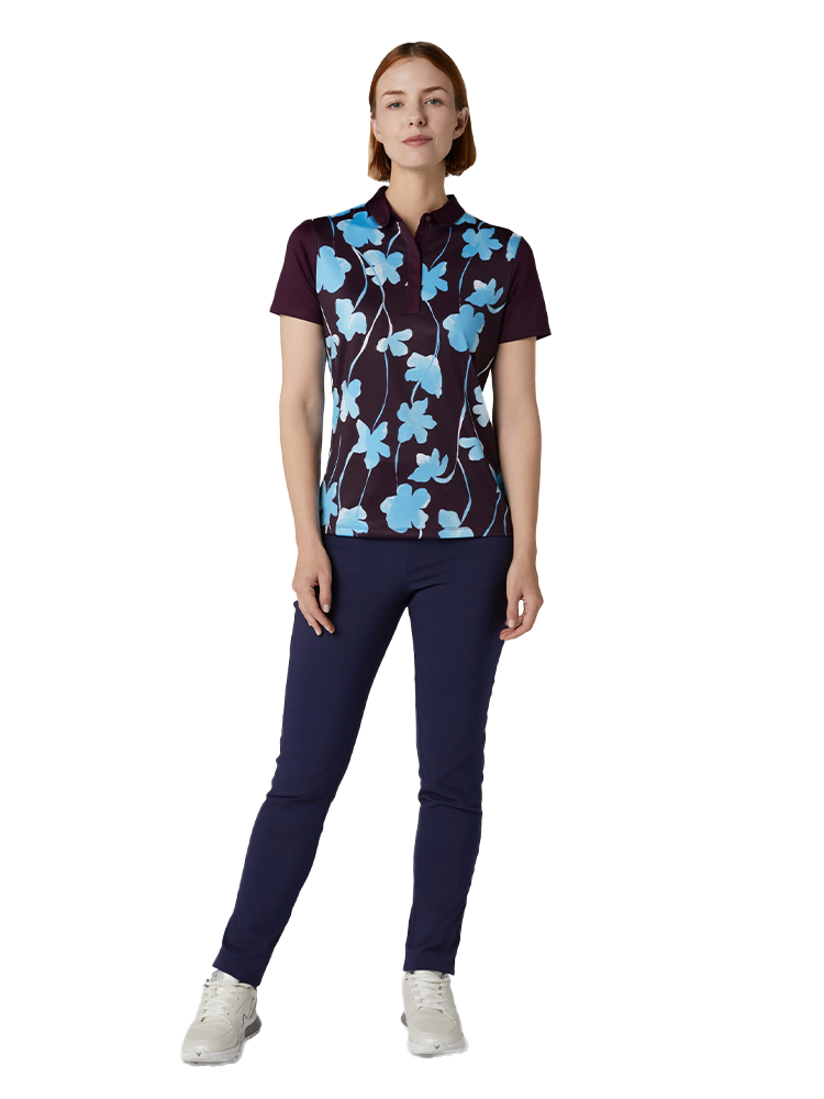Callaway Women's Stemmed Floral Short Sleeve Top - Potent Purple