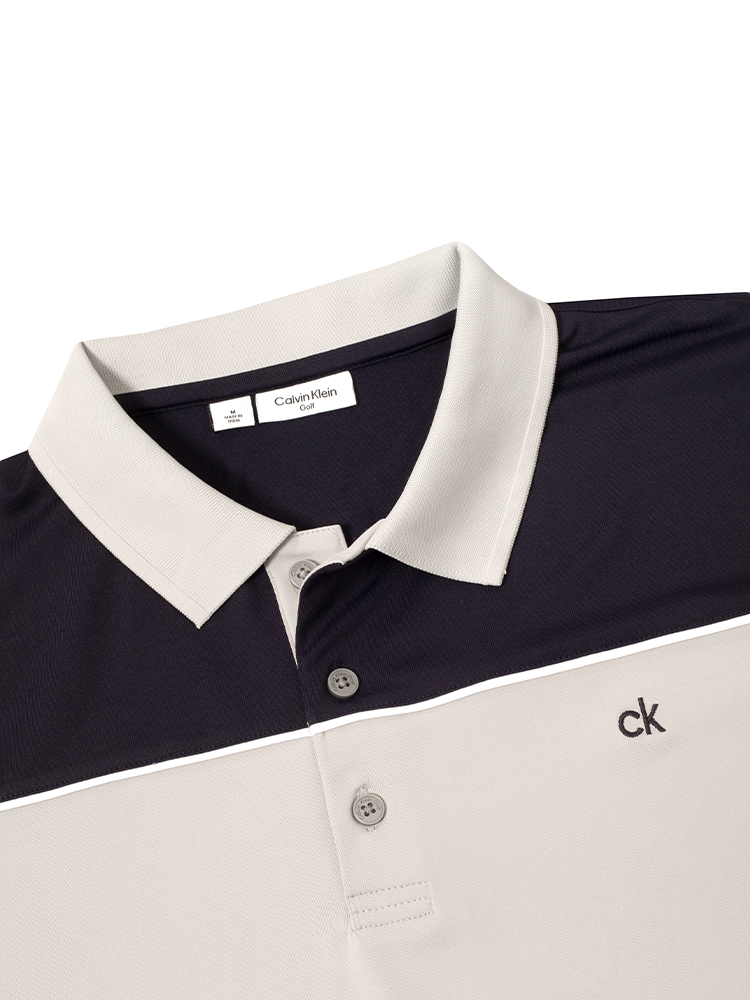Calvin Klein Baltimore Colour Block Polo - Silver/Navy