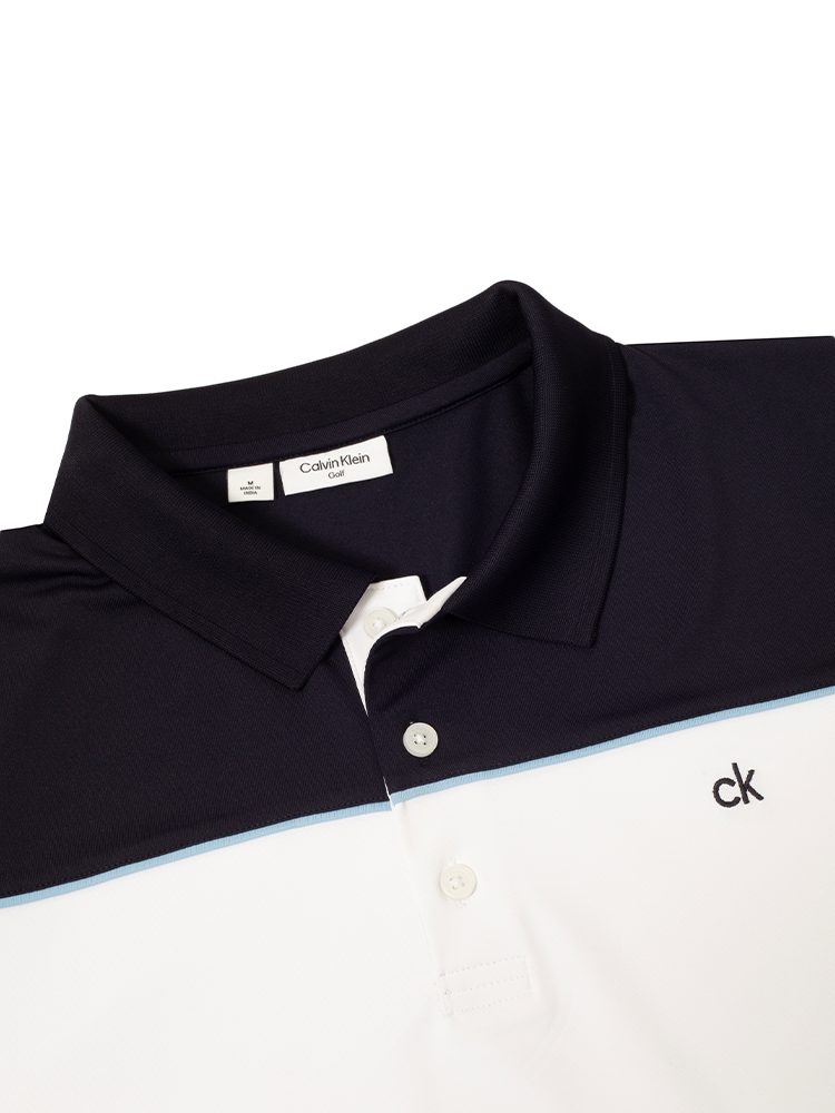 Calvin Klein Baltimore Colour Block Polo - White/Navy