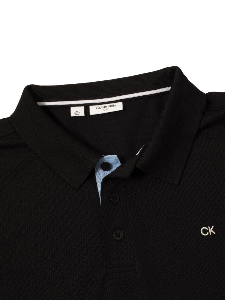 Calvin Klein Cotton Blend Quad Polo - Black