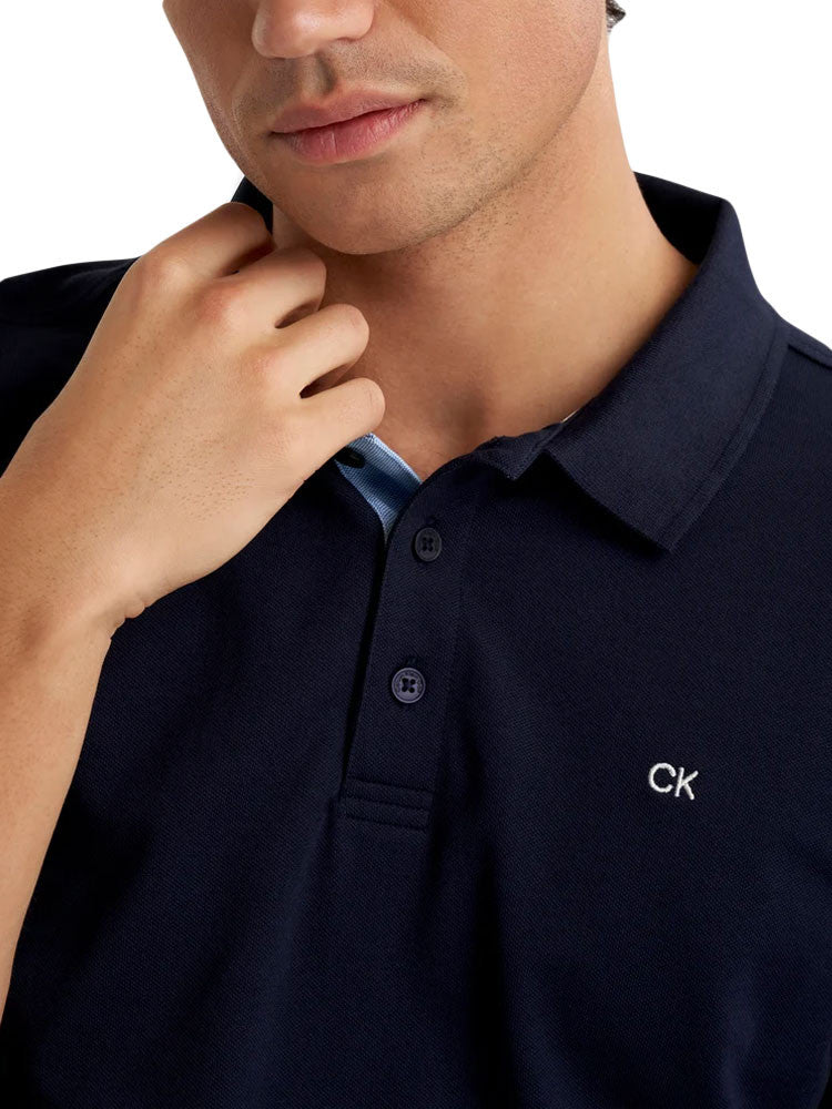 Calvin Klein Cotton Blend Quad Polo - French Navy