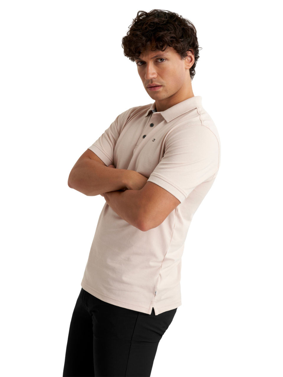 Calvin Klein Cotton Blend Quad Polo - Stone