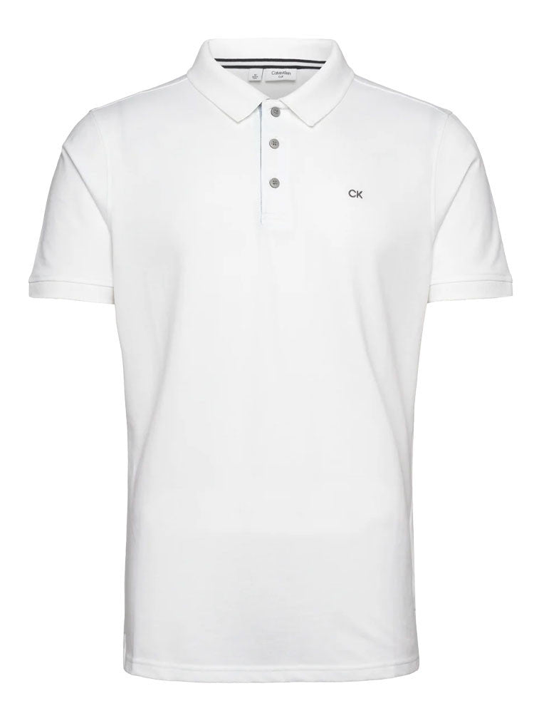 Calvin Klein Cotton Blend Quad Polo - White