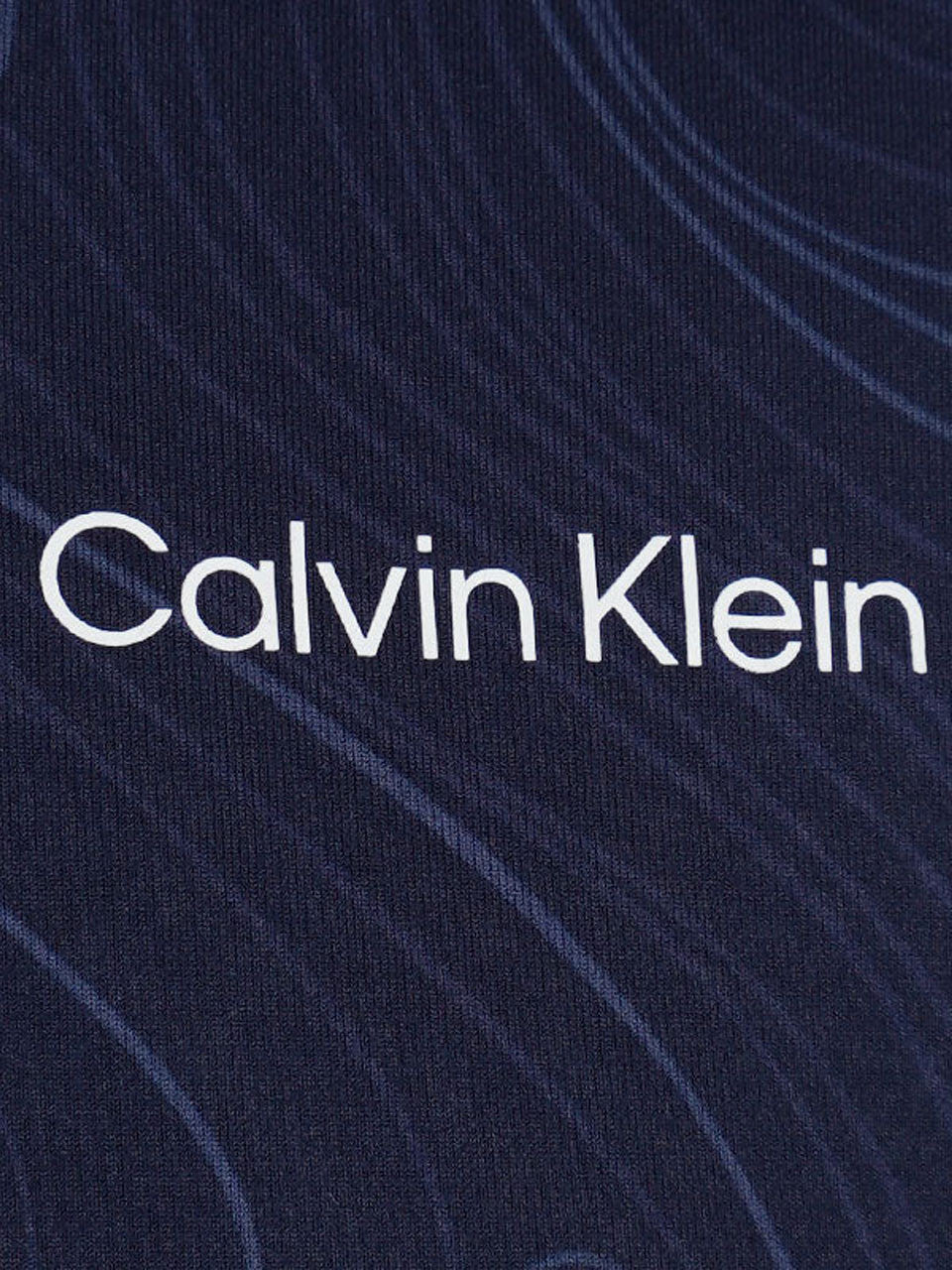 Calvin Klein Marble Print Polo Shirt - Navy
