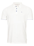 Calvin Klein Mason Cotton Blend Polo - White/Cobalt