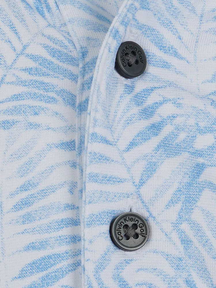 Calvin Klein Palm Printed Polo - Dusty Blue