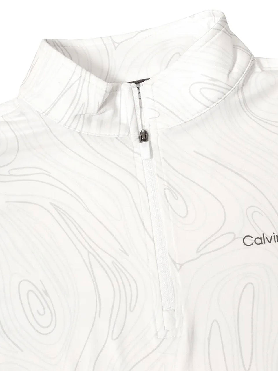 Calvin Klein Printed Newport Half Zip - White Marble
