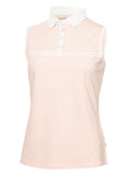 Calvin Klein Womens Bellevue Sleeveless Polo Shirt - Shell Pink