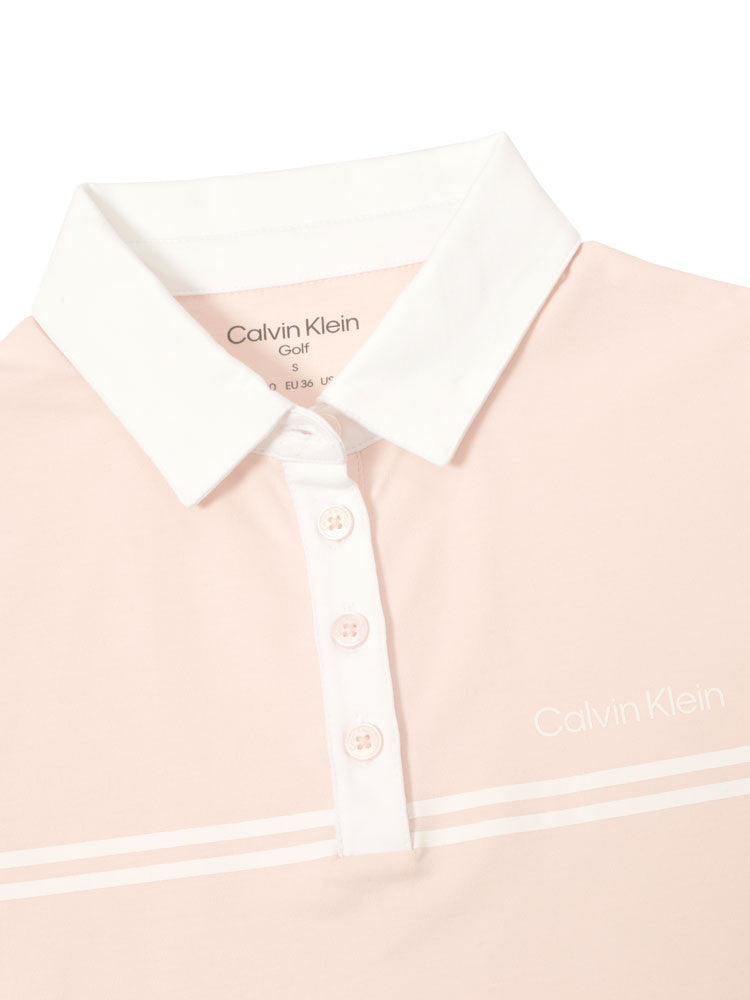Calvin Klein Womens Bellevue Sleeveless Polo Shirt - Shell Pink