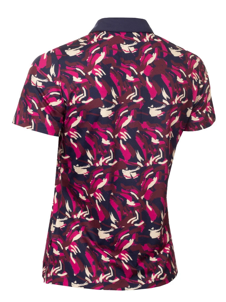 Calvin Klein Womens Brushstroke Printed Polo - Brushstroke Print