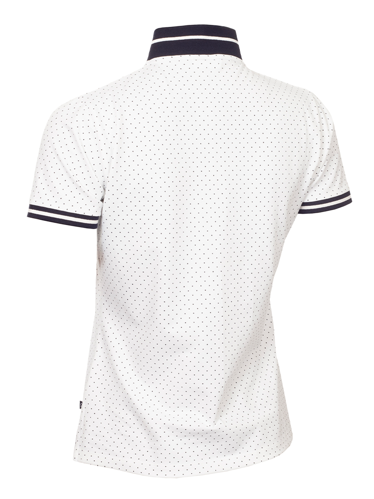 Calvin Klein Womens Camilla Printed Short Sleeve Polo - White