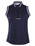 Calvin Klein Womens Camilla Printed Sleeveless Polo - Navy
