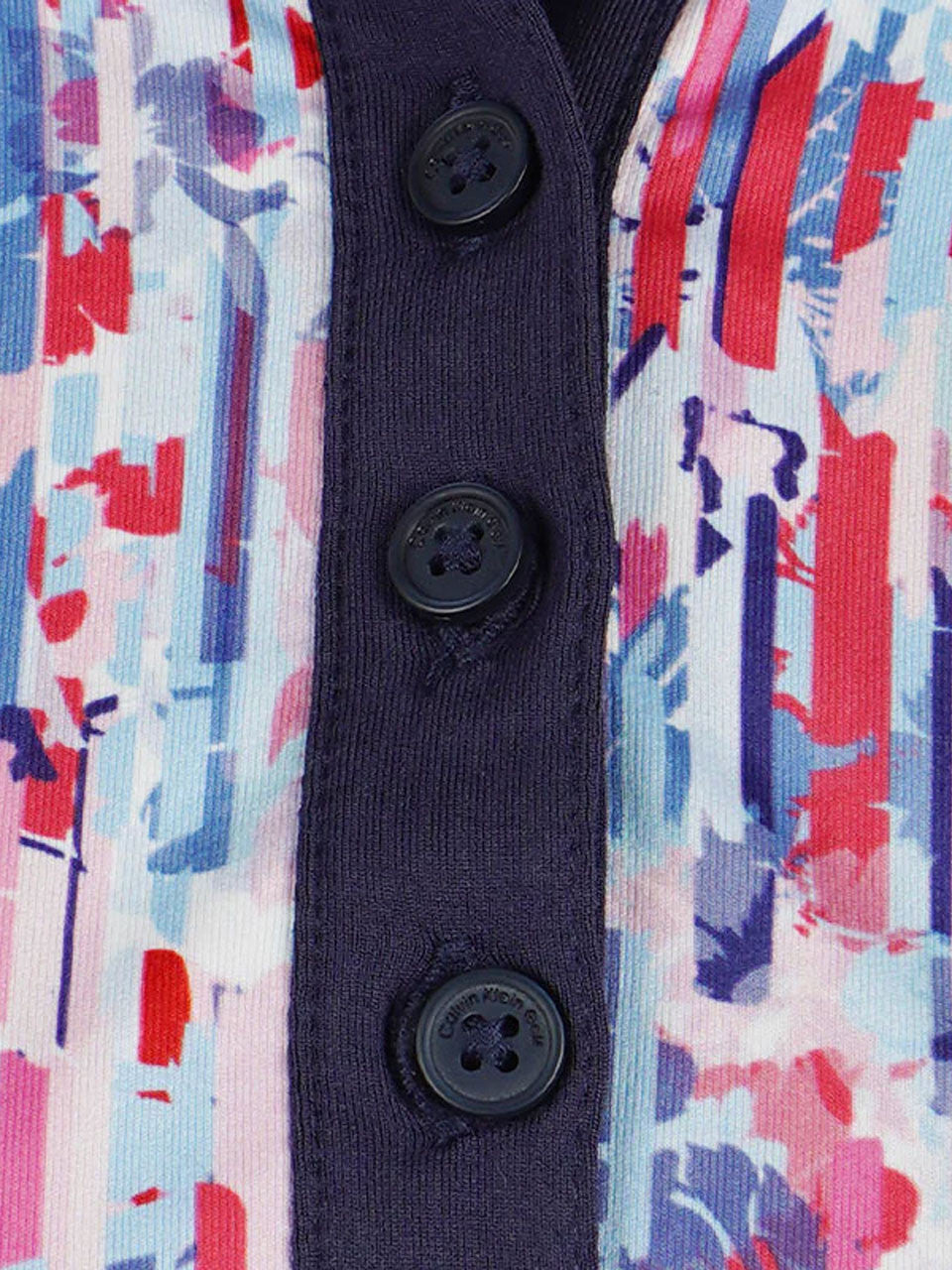 Calvin Klein Womens Glinda Printed Short Sleeve Polo - Glitch Print