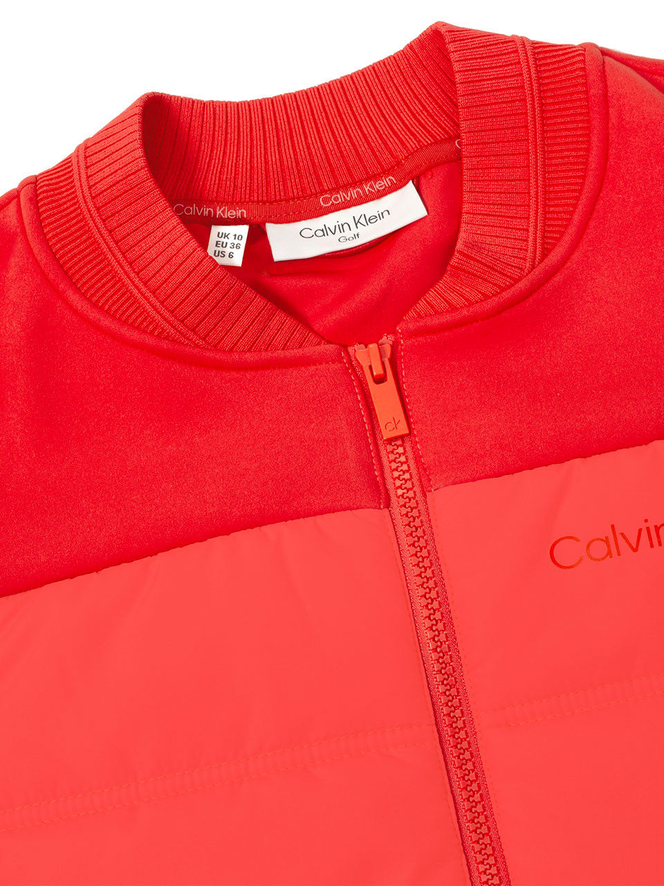 Calvin Klein Womens Hadleigh Hybrid Full Zip Gilet - Coral Red