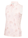 Calvin Klein Womens Harmony Printed Sleeveless Polo Shirt - Shell Pink