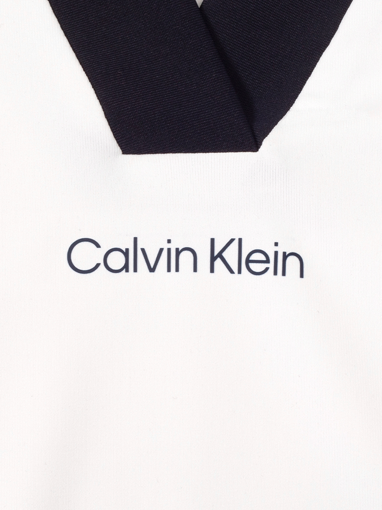 Calvin Klein Womens Juno Jersey Sleeveless Polo - White