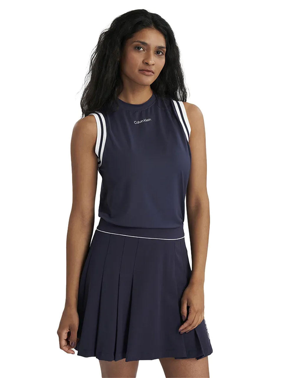Calvin Klein Womens Leia Sleeveless Polo - Navy