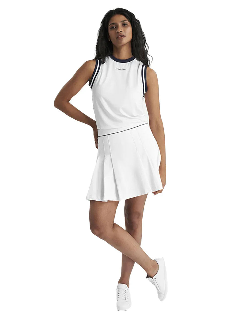 Calvin Klein Womens Leia Sleeveless Polo - White