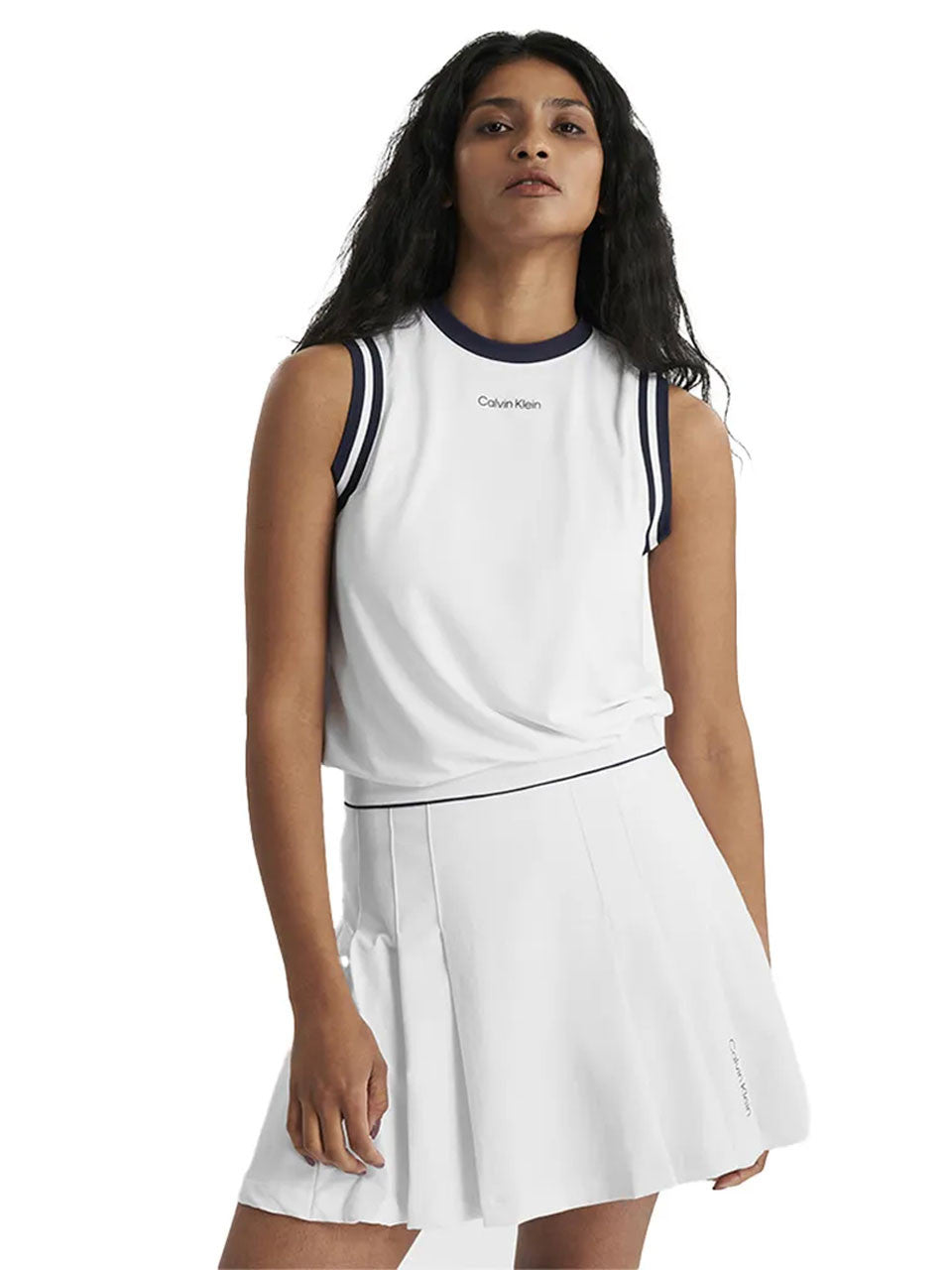 Calvin Klein Womens Leia Sleeveless Polo - White