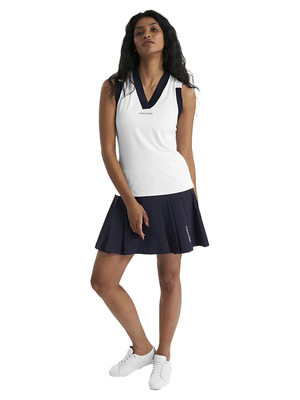 Calvin Klein Womens Skylar Pleated Skort - Navy
