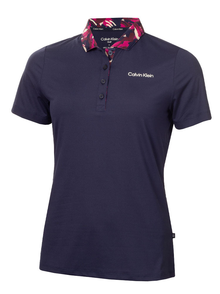 Calvin Klein Womens Vesey Short Sleeve Polo - Navy
