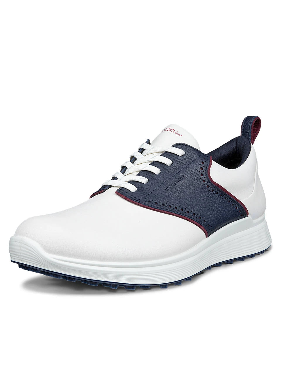 Ecco M S-Casual Golf Shoes - White/Navy