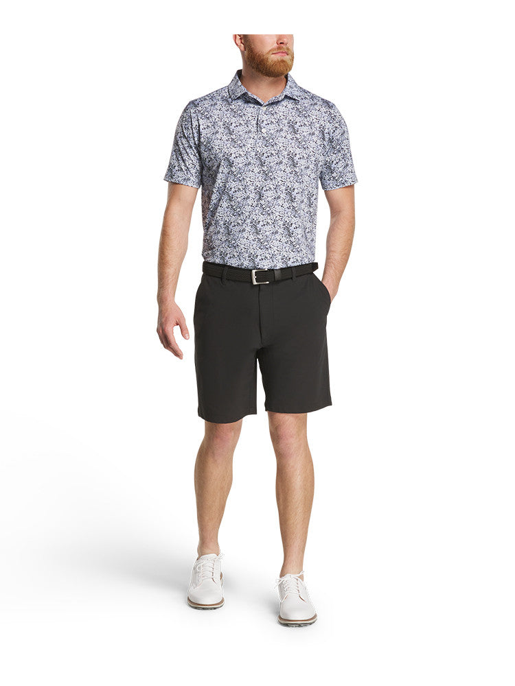 FootJoy Garden Print Lisle Polo Shirt (Athletic Fit) - Periwinkle