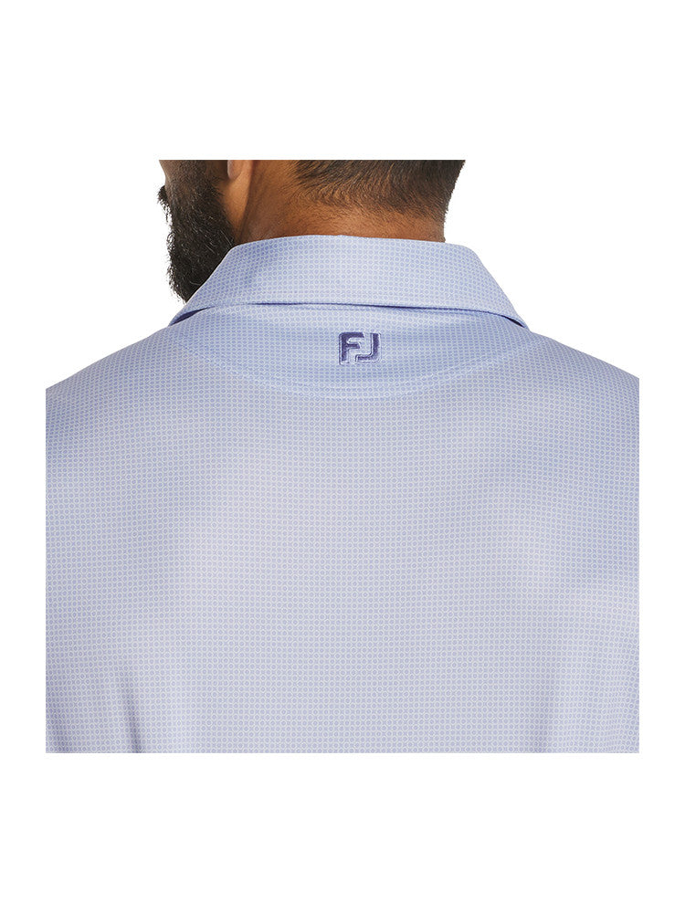 FootJoy Circle Foulard Lisle Polo Shirt (Athletic Fit) - Periwinkle/Ice Water
