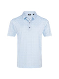 FootJoy Vintage Floral Lisle Polo Shirt (Athletic Fit) - Ice Water/Periwinkle