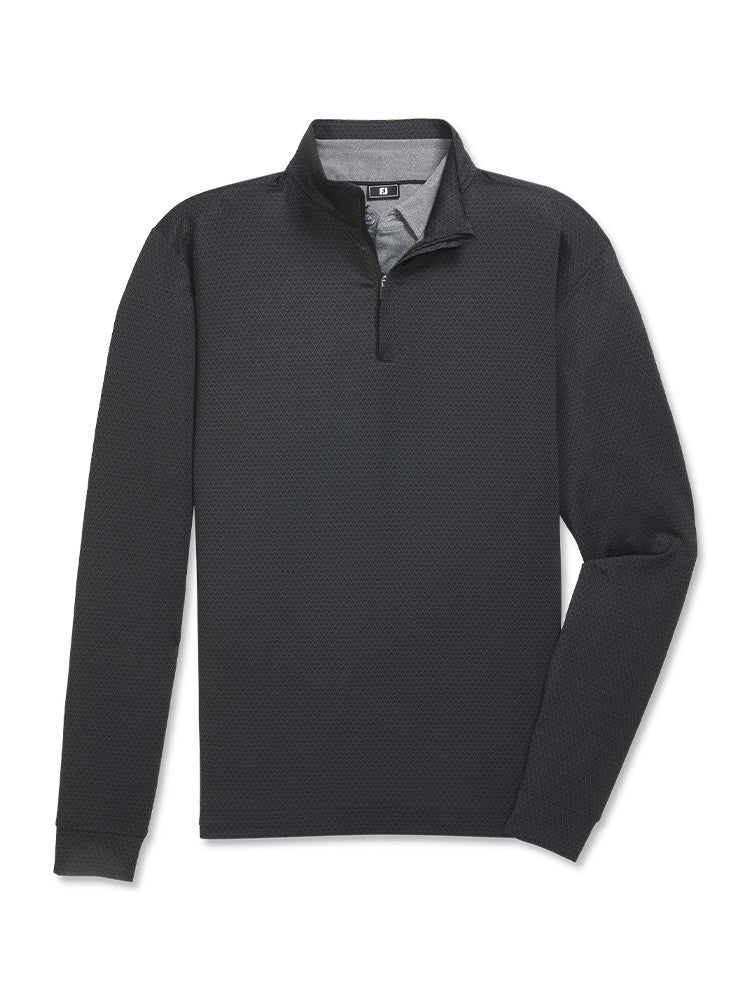 FootJoy Tonal Deco Diamond 1/4 Zip Midlayer (Athletic Fit) - Black