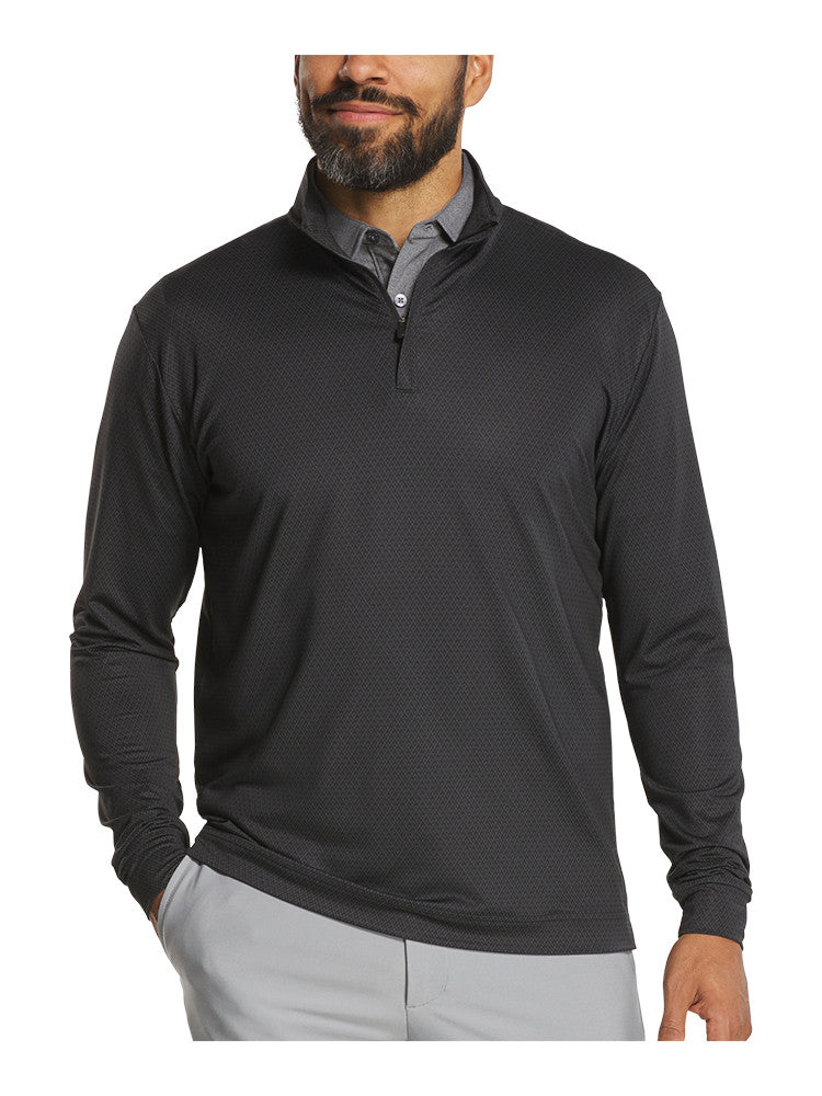 FootJoy Tonal Deco Diamond 1/4 Zip Midlayer (Athletic Fit) - Black