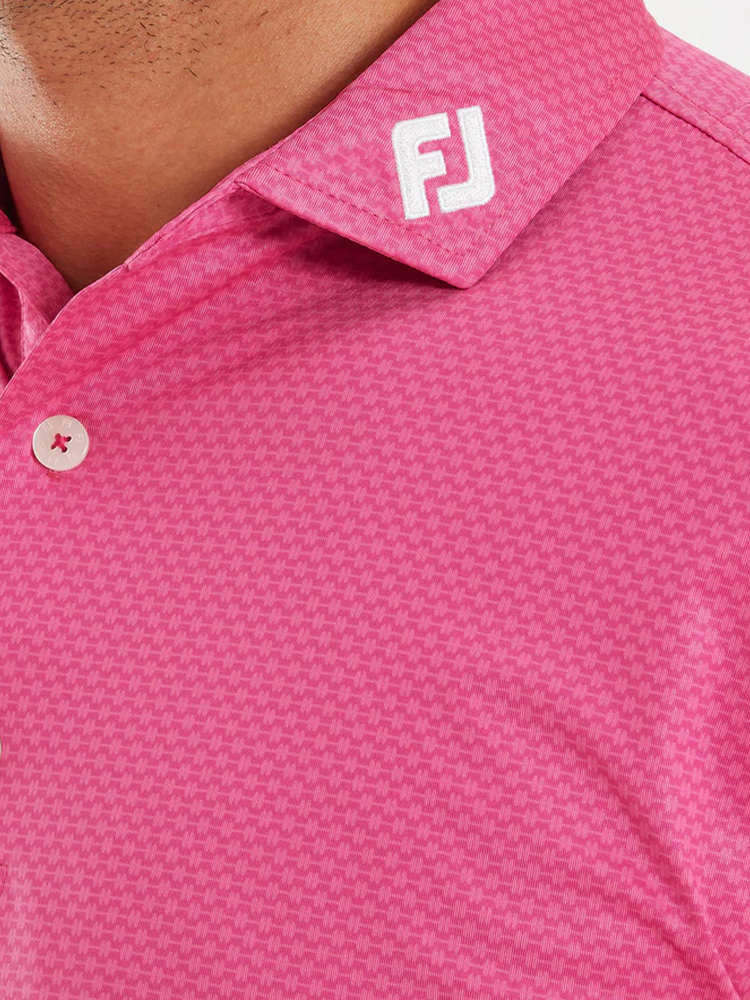 FootJoy Abascus Print Lisle Polo Shirt - Magenta