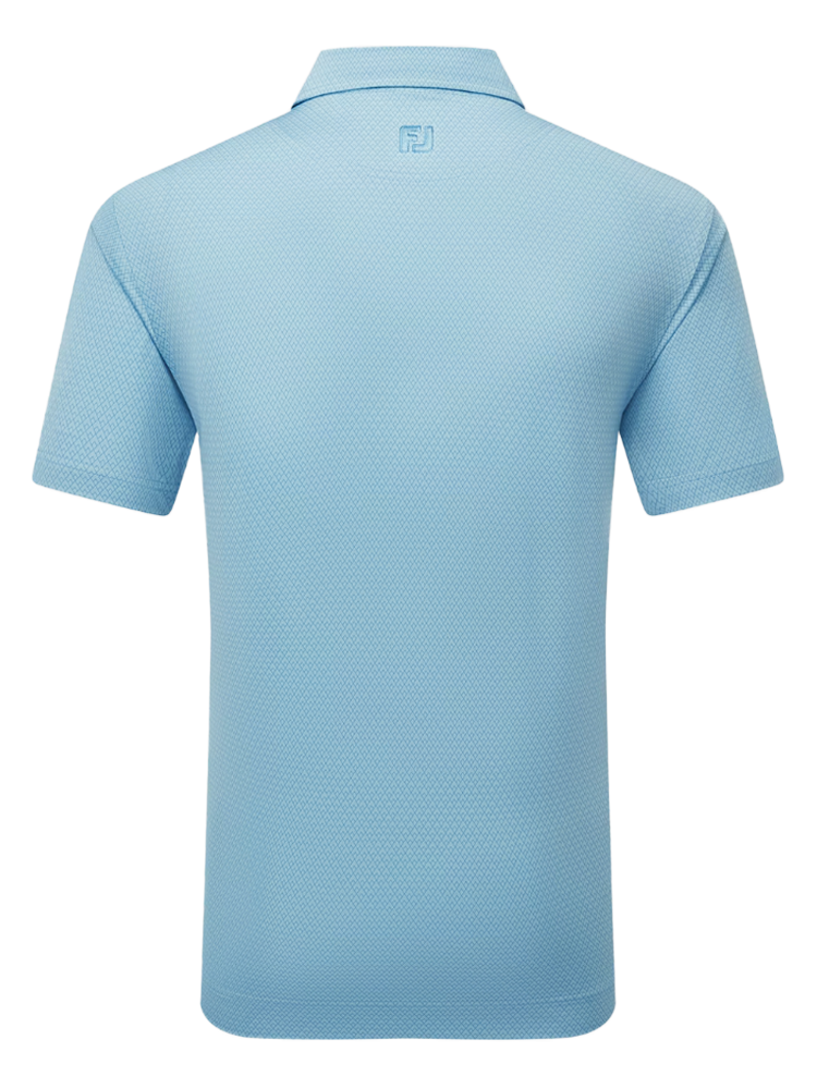 FootJoy Deco Diamond Print Lisle Polo Shirt (Athletic Fit) - Air Blue