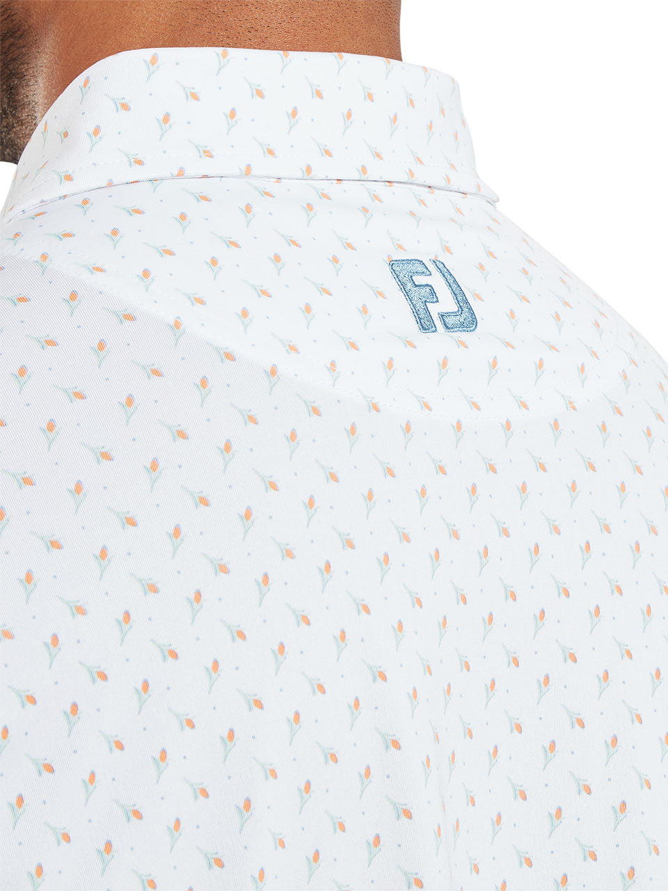 FootJoy Flower Bud Lisle (Athletic Fit) Polo Shirt - White