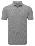 FootJoy Lisle Micro Feeder Stripe Polo Shirt (Athletic Fit) - Black
