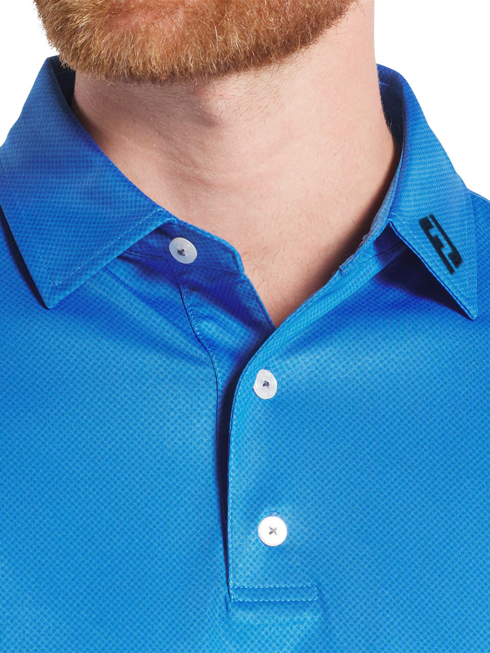 FootJoy Lisle Tonal Dot Print Polo Shirt - Royal