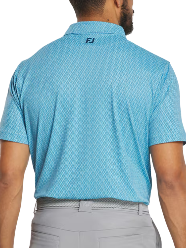 FootJoy Modernist Geo Pique Polo Shirt (Athletic Fit) - Air Blue/High Tide