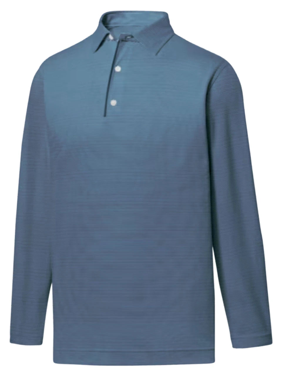 FootJoy Performance Long Sleeve Stripe Collared Polo Shirt - Navy