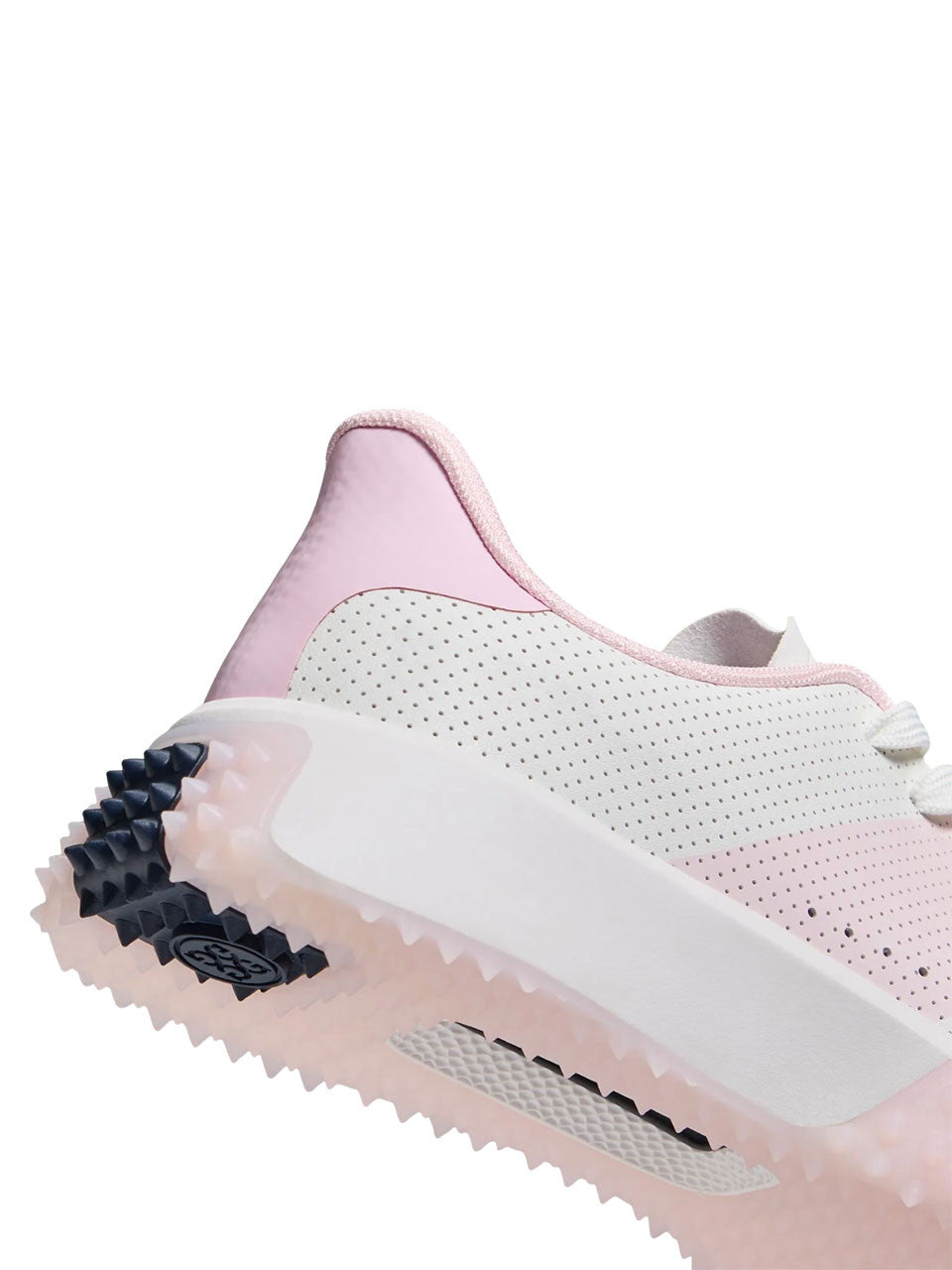 G/FORE Womens G.112 Perforated Saddle Stripe Kiltie Golf Shoes - Snow/Blush