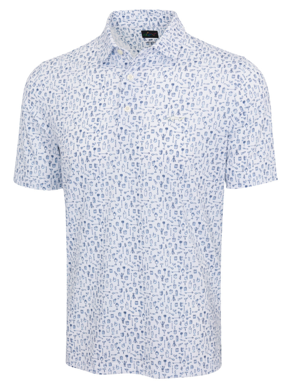 Greg Norman Bartenders Choice Textured Mesh Polo - White