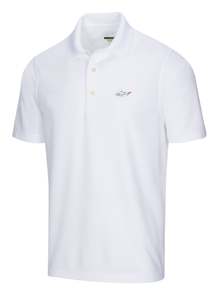 Greg Norman Classic Pique Shark Polo - White