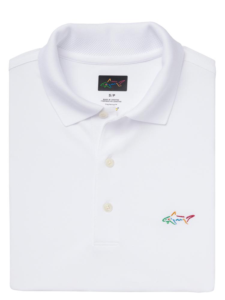 Greg Norman Classic Pique Shark Polo - White
