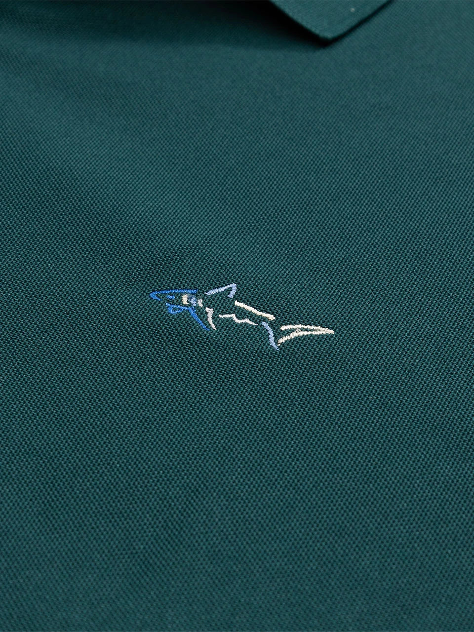 Greg Norman Long Sleeve Pique Shark Polo - Dark Sea