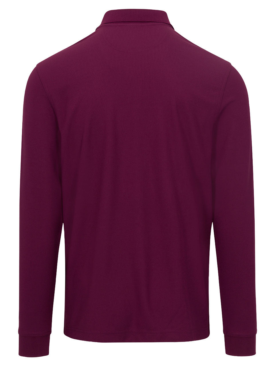 Greg Norman Long Sleeve Pique Shark Polo - Grape Wine