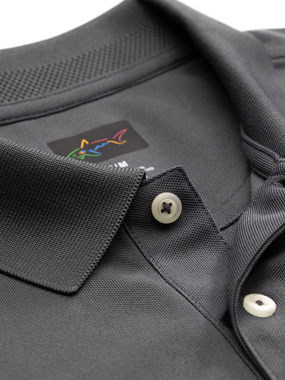 Greg Norman Long Sleeve Pique Shark Polo - Iron Gate